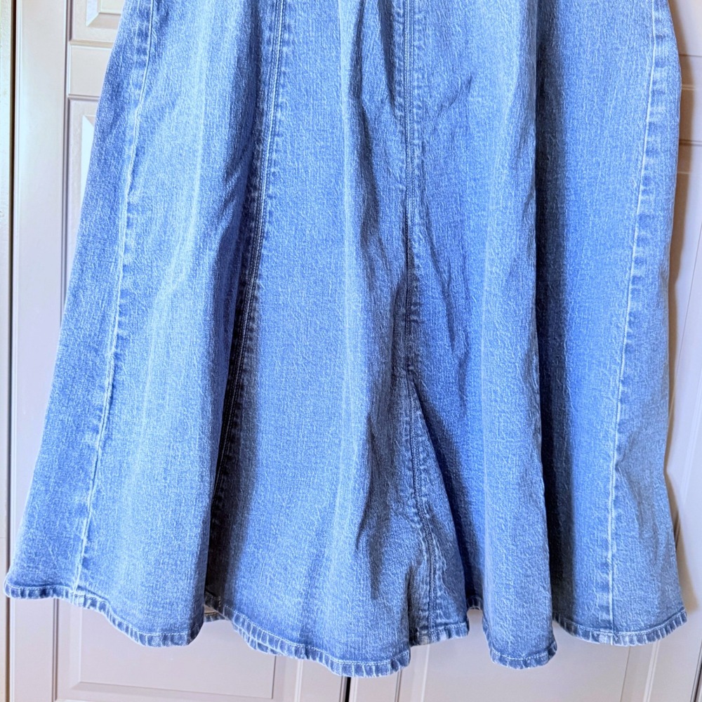 Abercrombie & Fitch Mila Denim Midi Dress, Medium Wash, LP - Picture 8 of 11